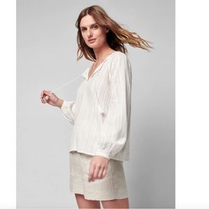 Faherty Women's Soft White Organic Cotton Bohemian Blouse